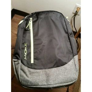 Black/Green Moke Laptop Backpack w/Three Zipper Compartments New with Tags